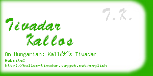 tivadar kallos business card